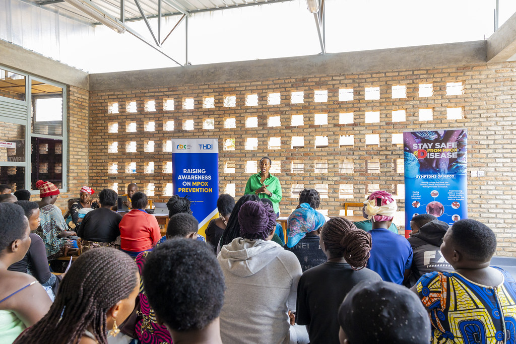 Community outreach session in rural Rwanda