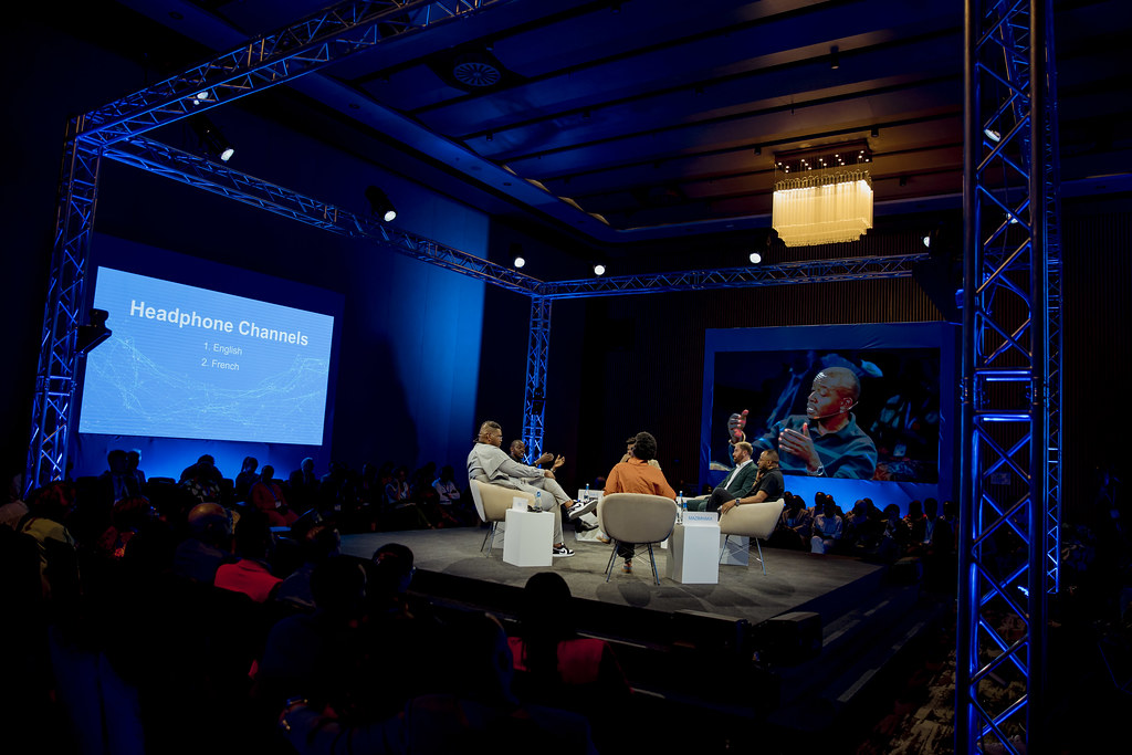 Panel discussion on the main stage of the Global AI Summit on Africa